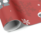 Papier Cadeau Motif de Noël Schnauzer (Coin rond)