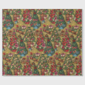 Papier Cadeau Motif de Noël traditionnel décoré (Plat)