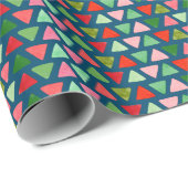 Papier Cadeau Motif de Noël triangle Abstrait moderne (Coin rond)