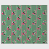 Papier Cadeau Motif de Noël vert, Noël (Plat)