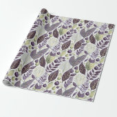 Papier Cadeau Motif de Noël vert violet #21 ID1009 (Déroulé)
