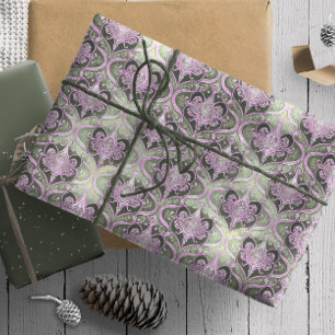 Papier Cadeau Motif de Noël vert violet #30 ID1009