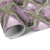 Papier Cadeau Motif de Noël vert violet #31 ID1009 (Coin rond)