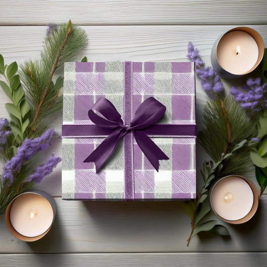 Papier Cadeau Motif de Noël vert violet #7 ID1009
