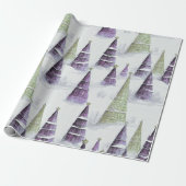 Papier Cadeau Motif de Noël vert violet #8 ID1009 (Déroulé)