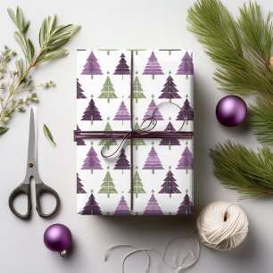 Papier Cadeau Motif de Noël Violet Vert#24 ID1009