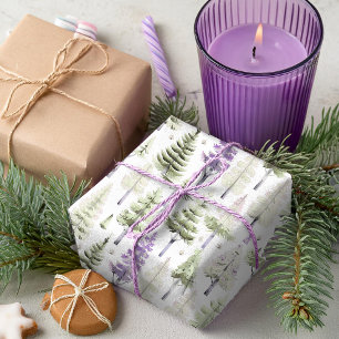 Papier Cadeau Motif de Noël Violet Vert#26 ID1009