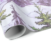 Papier Cadeau Motif de Noël Violet Vert #4 ID1009 (Coin rond)