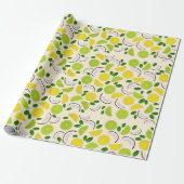 Papier Cadeau Motif de noix de citron vert et de menthe (Déroulé)