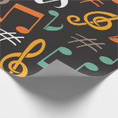 Papier Cadeau motif de note de musique (Coin)
