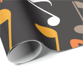 Papier Cadeau motif de note de musique (Coin rond)