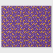 Papier Cadeau Motif de notes de musique violon (Plat)