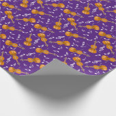 Papier Cadeau Motif de notes de musique violon (Coin)