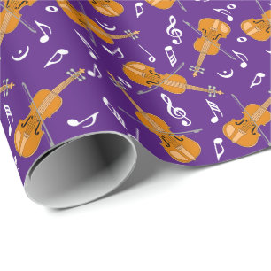 Papier Cadeau Motif de notes de musique violon