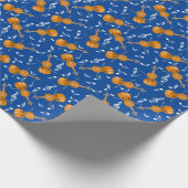 Papier Cadeau Motif de notes de musique violon (Coin)