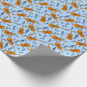 Papier Cadeau Motif de notes de musique violon (Coin)
