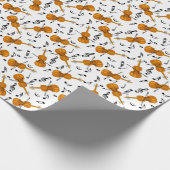 Papier Cadeau Motif de notes de musique violon (Coin)
