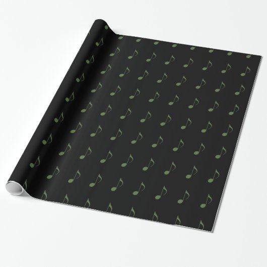Papier Cadeau Motif de notes musicales (Déroulé)