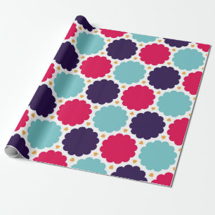 Papier Cadeau motif de nuage de géométrie coloré moderne,