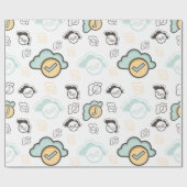 Papier Cadeau Motif de nuages sans couture (Plat)
