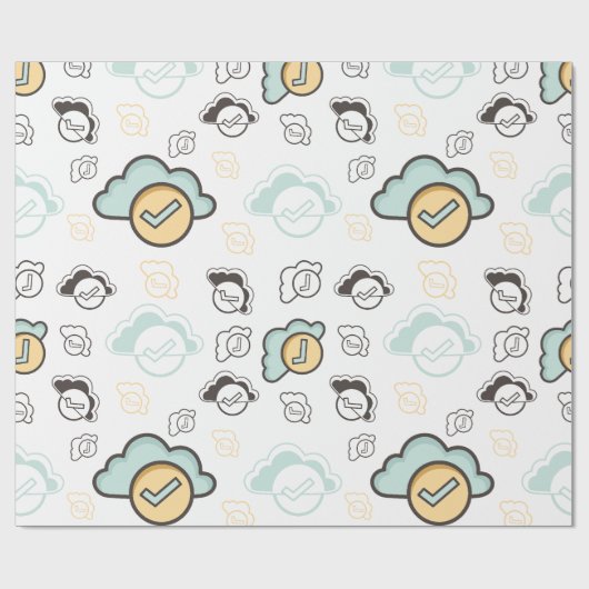 Papier Cadeau Motif de nuages sans couture (Plat)