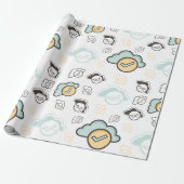 Papier Cadeau Motif de nuages sans couture (Déroulé)