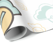 Papier Cadeau Motif de nuages sans couture (Coin rond)