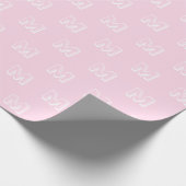 Papier Cadeau Motif de numéro personnalisé rose monogramme (Coin)