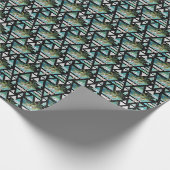 Papier Cadeau Motif de palmes et vagues géométriques Abstraits (Coin)