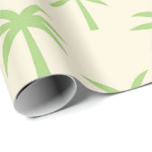 Papier Cadeau Motif de palmiers tropicaux verts (Coin rond)