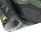 Papier Cadeau Motif de panthère noire moderne (Coin rond)