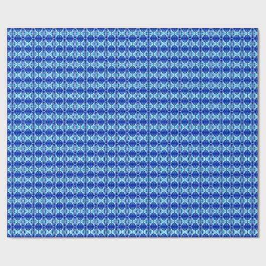 Papier Cadeau Motif de papier peint d'art déco - bleu et blanc (Plat)