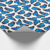 Papier Cadeau Motif de papillon bleu de monarque (Coin)