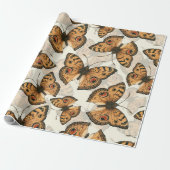 Papier Cadeau Motif de papillon paon (Déroulé)