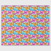 Papier Cadeau Motif de papillons colorés (Plat)