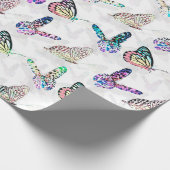 Papier Cadeau Motif de papillons couleur d'eau simple (Coin)