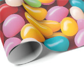 Papier Cadeau Motif de Pâques Jelly Bean (Coin rond)