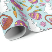 Papier Cadeau Motif de Pâques mignon (Coin rond)