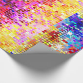 Papier Cadeau Motif de parties scintillant disco colorée (Coin)