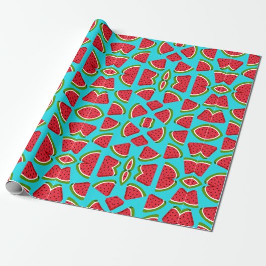 Papier Cadeau motif de pastèque amusant (Déroulé)