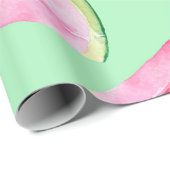 Papier Cadeau Motif de pastèque en Aquarelle Wa (Coin rond)