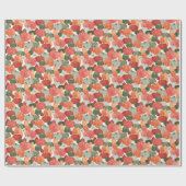 Papier Cadeau Motif de patchs Citrouille illustré (Plat)