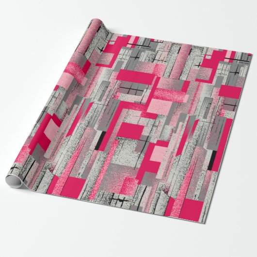 Papier Cadeau motif de patchwork numérique aquarelle transparent (Déroulé)