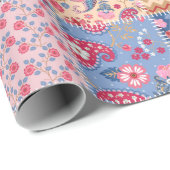 Papier Cadeau Motif de patchwork transparent (Coin rond)