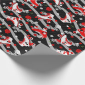 Papier Cadeau Motif de patinage à roulettes Rockabilly (Coin)
