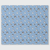 Papier Cadeau Motif de patinage de pingouins (Plat)