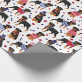 Papier Cadeau Motif de Patriotique Rottweiler (Coin)