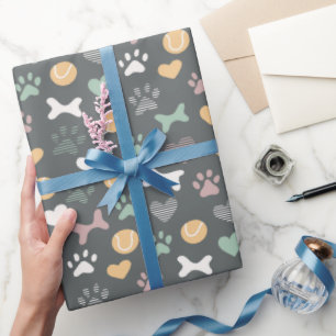 Papier Cadeau Motif de patte de chien