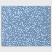 Papier Cadeau Motif de peau de léopard bleu clair (Plat)