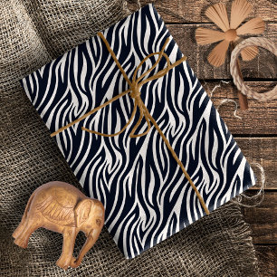 Papier Cadeau Motif de peau de zèbre gras noir et blanc ID1151